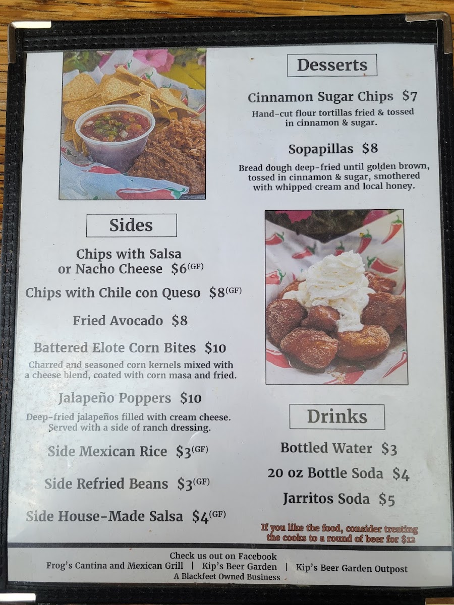 Menu Frog's Cantina-1