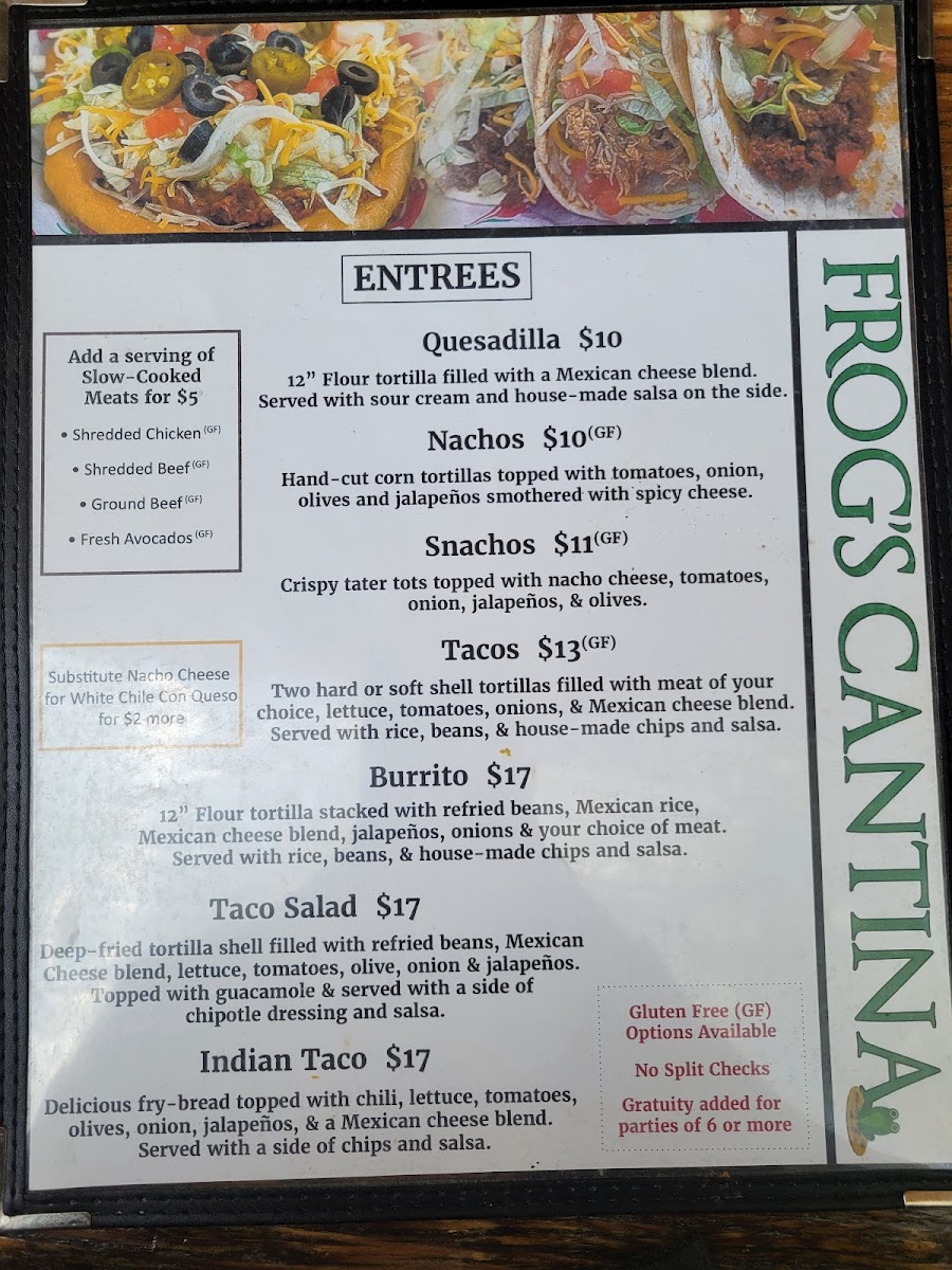 Menu Frog's Cantina-3