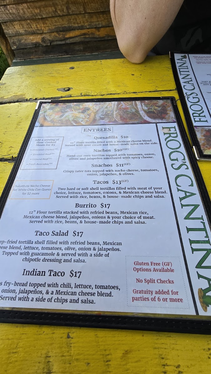 Menu Frog's Cantina-6