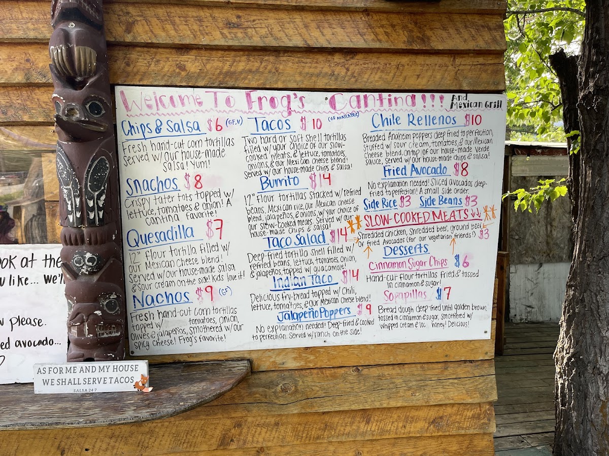 Menu Frog's Cantina-7